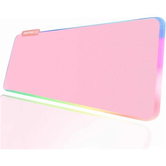 Pink RGB Gaming Mouse Pad 31.5x12 Inch PC XL Large Extended Glowing Led Light Up - Picture 1 of 6